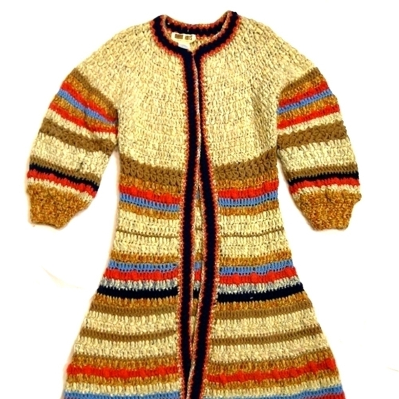 Vintage Marni Striped Crochet Cashmere Cardigan Coat - Picture 3 of 16